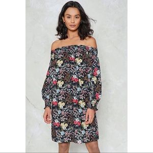 floral print off the shoulder dress